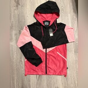 Pink and Black Windbreaker Jacket